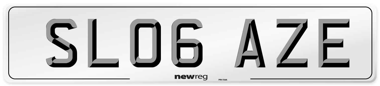 SL06 AZE Number Plate from New Reg